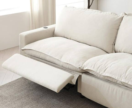 Home Fit White 3-4 piece Cloud Power Recliner Sectional