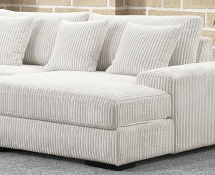 Luxe Ribbed Chenille Sectional – Contemporary Low-Profile Shaped Sofa