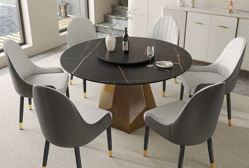 White Artificial Stone Turntable,White Dining Table Only White Metal Sintered Stone
