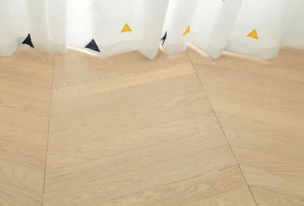 Premium Natural Light Oak Chevron Engineered Wood Flooring