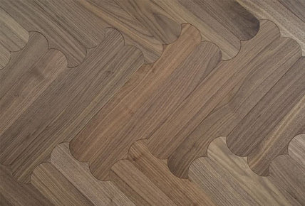 Black Walnut Shaped Parquet Flooring Biscuit Shape Wooden Flooring