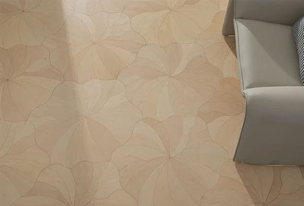 Birch Solid Wood Flooring Parquet Lotus Leaf Pattern