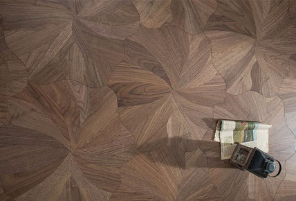 Black Walnut Solid Wood Flooring Parquet Lotus Leaf Picture