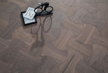 Black Walnut Shaped Parquet Flooring in The Shape of Guangzhou Tower