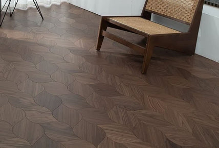 Carbonized Black Walnut Parquet Engineered Wood Flooring Interior Hardwood Floor