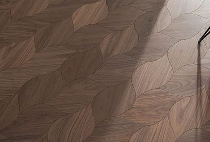 Carbonized Black Walnut Parquet Engineered Wood Flooring Interior Hardwood Floor