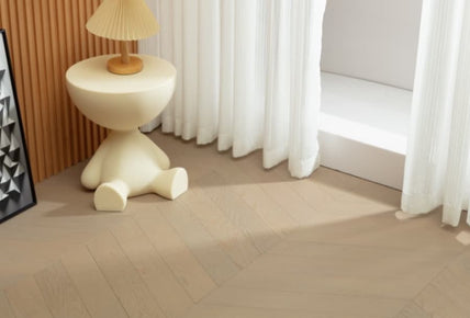 Premium Sand Oak Chevron Engineered Wood Flooring