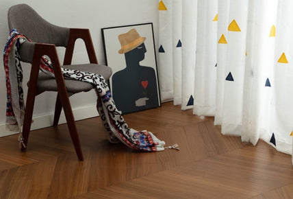 Premium Warm Walnut Chevron Engineered Wood Flooring