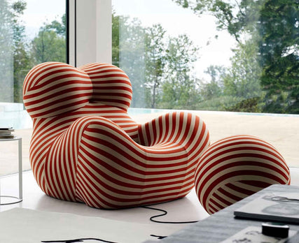 Italian Lounge Unique Armchair And Ottoman With Ball