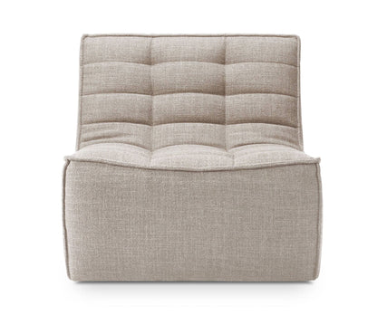Dark Beige Fabric Italian Modern Minimalist Armless Couch One Seater Sofa