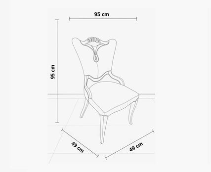 Elegant Neoclassical Solid Wood Dining Chair Champagne Leather Silla Comedor With Curved Backrest