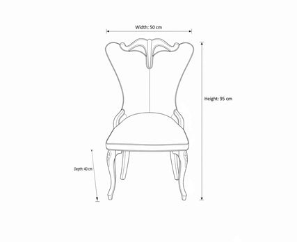 Elegant Royal Wood Frame Padded Dining Chair Wingback Accent Seat With Curved Cabriole Legs