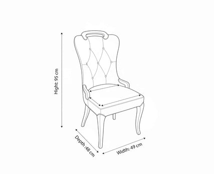 Elegant Tufted Wingback High Back Dining Chair Cream Leather Sillas De Comedor With Wood Legs