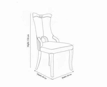 Elegant Contoured Walnut Wood Frame Dining Chair Sage Blue Leather Padded Seat With Curved Back