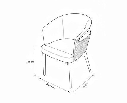 Elegant Curved Back Accent Dining Chair Premium Upholstered Armchair With Tapered Black Legs