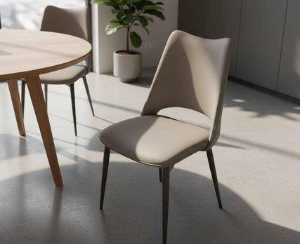 Contemporary Elegant Padded Leatherette Dining Chair Minimalist Tapered Leg Side Chair