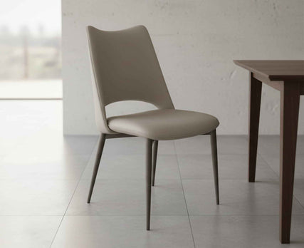 Contemporary Elegant Padded Leatherette Dining Chair Minimalist Tapered Leg Side Chair