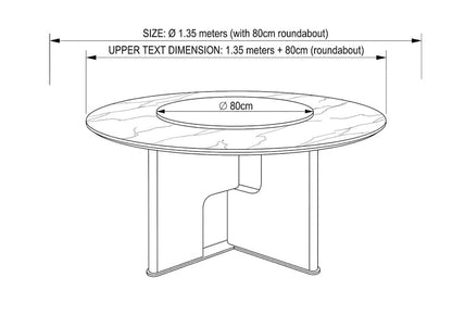 Refined Modern Marble Lazy Susan Dining Table – Polished Stone Surface with Sculptural Metallic Pedestal
