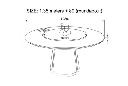 Sophisticated Modern Round Dining Table – Polished Marble Top with Rotating