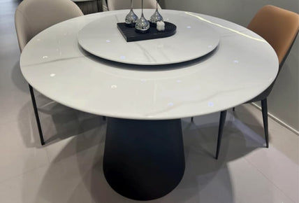 Sophisticated Modern Round Dining Table – Minimalist Luxury Interior Design