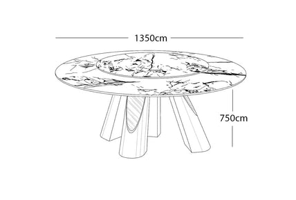 Refined Modern Italian Round Dining Table – Nero Marquina Marble with Polished Chrome Pedestal, Contemporary Minimalist Design