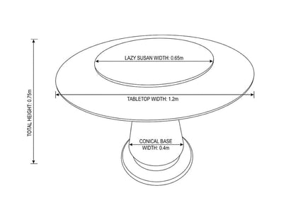 Elegant Modern Pedestal Marble Round Dining Table With Integrated Lazy Susan Revolving Center Top