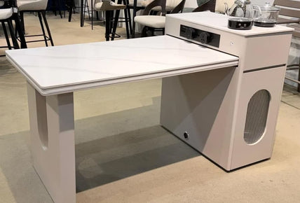 Modern Minimalist Smart Dining Table With Integrated Induction Cooker And Power Hub