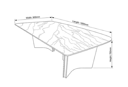 Modern Luxury Italian Marble Top Dining Table Rectangular Polished Stone Desk Surface