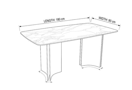 Elegant Contemporary Marble Top Dining Table With Sculptural Pedestal Base Furniture