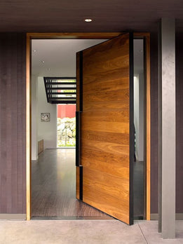 Contemporary Solid Wood Pivot Entry Door for a Statement Home Entrance