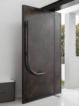 Premium Custom Metallic Pivot Door For Sophisticated Urban Home Entries