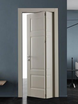 Elegant Minimalist White Finish Bifolding Interior Pivot Door