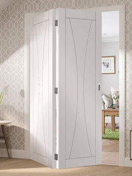 Luxury Modern White Interior Bifolding Wood Pivot Door