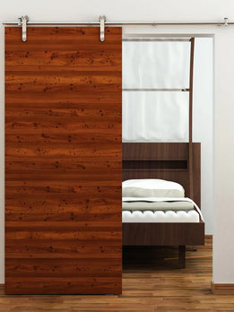 Natural Walnut Grain Interior Sliding Barn Door for Bedroom Entry