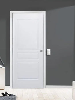 Contemporary White Grain Textured Interior Door for Bedroom and Bathroom